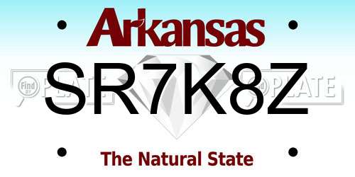 SR7K8Z Arkansas License Plate