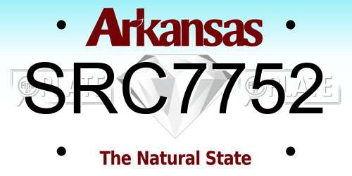 SRC7752 Arkansas License Plate