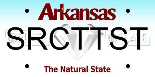 SRCTTST Arkansas License Plate