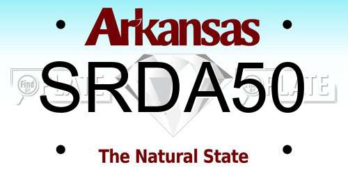 SRDA50 Arkansas License Plate
