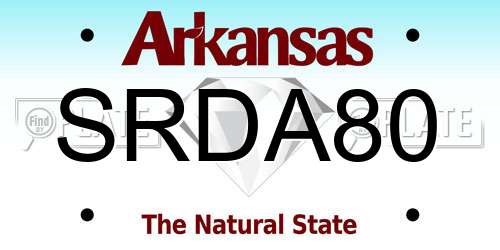 SRDA80 Arkansas License Plate