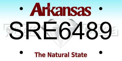 SRE6489 Arkansas License Plate