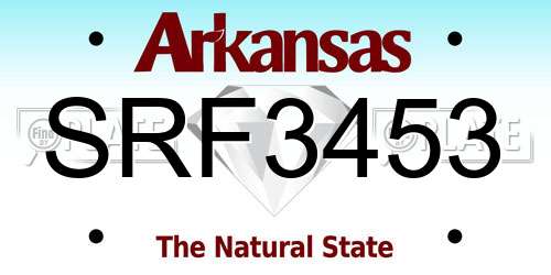 SRF3453 Arkansas License Plate