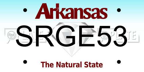 SRGE53 Arkansas License Plate