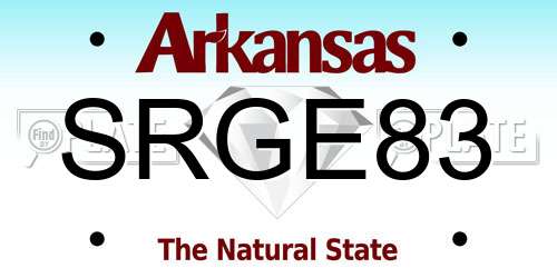 SRGE83 Arkansas License Plate
