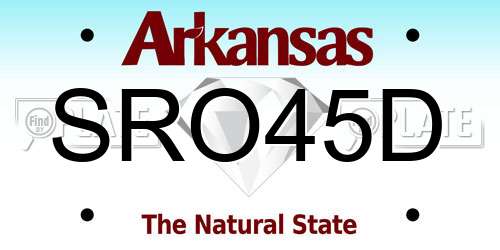 SRO45D Arkansas License Plate