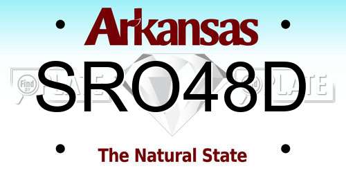 SRO48D Arkansas License Plate