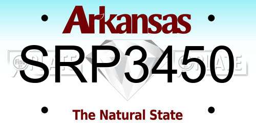 SRP3450 Arkansas License Plate