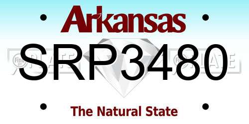SRP3480 Arkansas License Plate