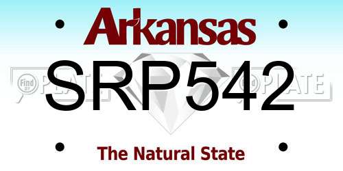 SRP542 Arkansas License Plate
