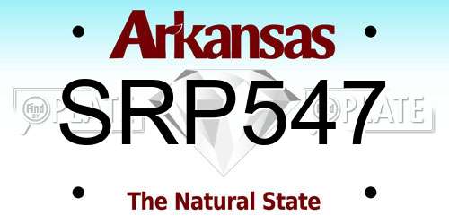 SRP547 Arkansas License Plate