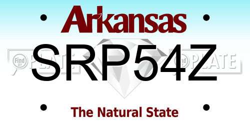 SRP54Z Arkansas License Plate
