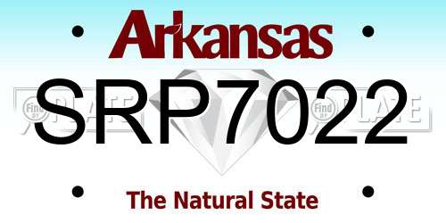 SRP7022 Arkansas License Plate