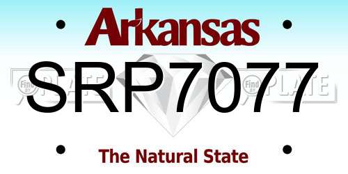 SRP7077 Arkansas License Plate
