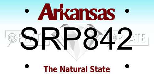 SRP842 Arkansas License Plate