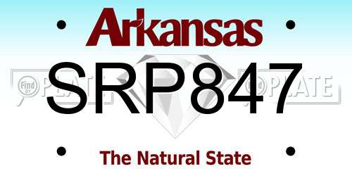 SRP847 Arkansas License Plate