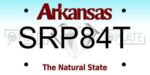 SRP84T Arkansas License Plate