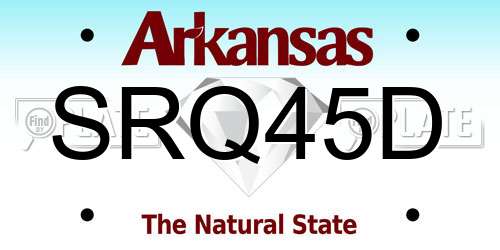 SRQ45D Arkansas License Plate