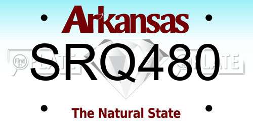 SRQ480 Arkansas License Plate