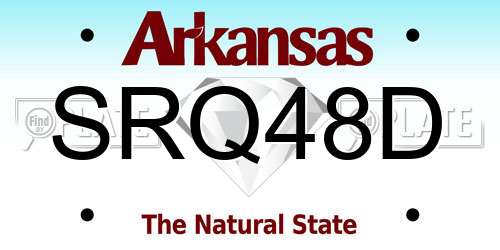 SRQ48D Arkansas License Plate