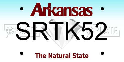 SRTK52 Arkansas License Plate