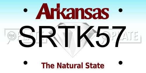 SRTK57 Arkansas License Plate
