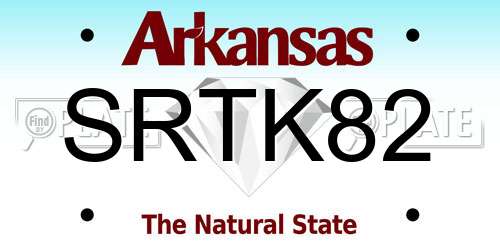 SRTK82 Arkansas License Plate