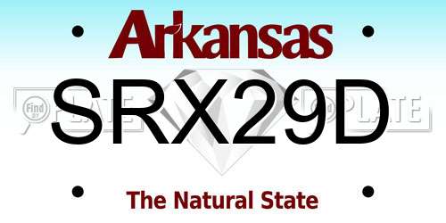SRX29D Arkansas License Plate