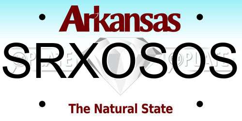 SRXOSOS Arkansas License Plate