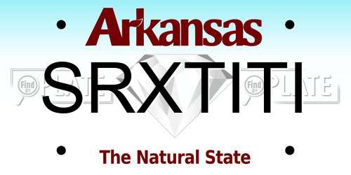 SRXTITI Arkansas License Plate