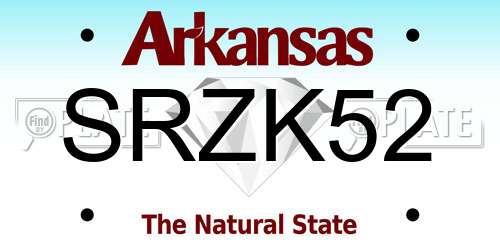 SRZK52 Arkansas License Plate