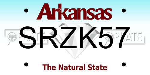SRZK57 Arkansas License Plate