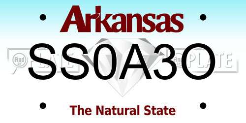 SS0A3O Arkansas License Plate