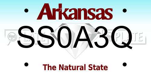 SS0A3Q Arkansas License Plate