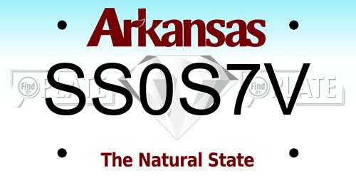 SS0S7V Arkansas License Plate