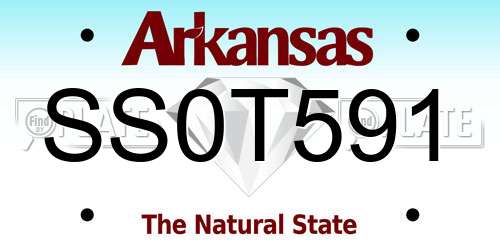 SS0T591 Arkansas License Plate