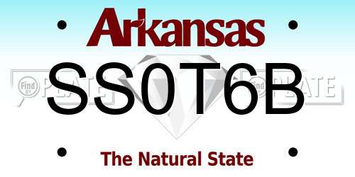 SS0T6B Arkansas License Plate