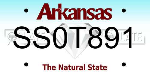 SS0T891 Arkansas License Plate