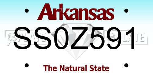 SS0Z591 Arkansas License Plate