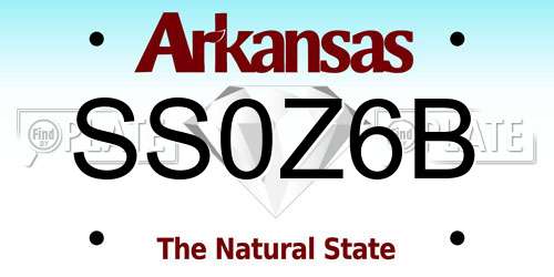SS0Z6B Arkansas License Plate