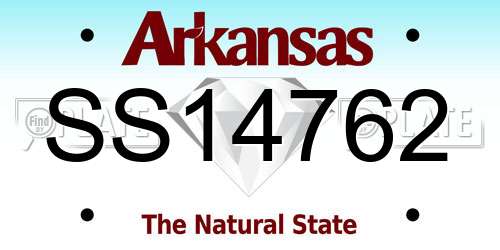 SS14762 Arkansas License Plate