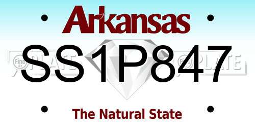 SS1P847 Arkansas License Plate