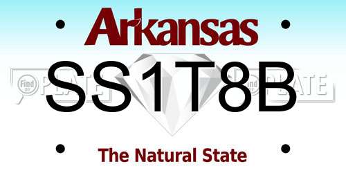 SS1T8B Arkansas License Plate
