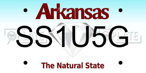 SS1U5G Arkansas License Plate