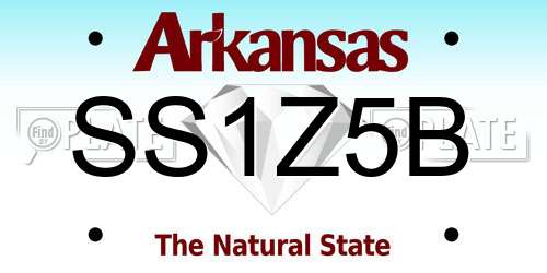 SS1Z5B Arkansas License Plate