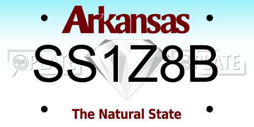 SS1Z8B Arkansas License Plate