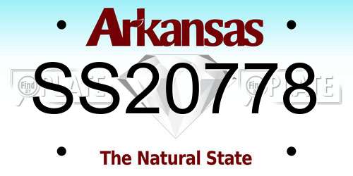 SS20778 Arkansas License Plate