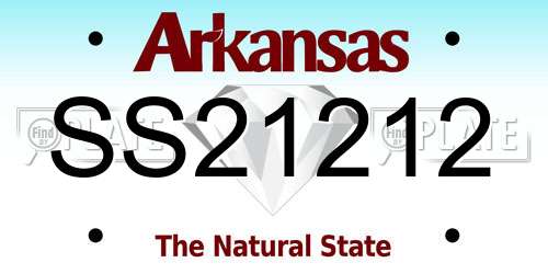 SS21212 Arkansas License Plate