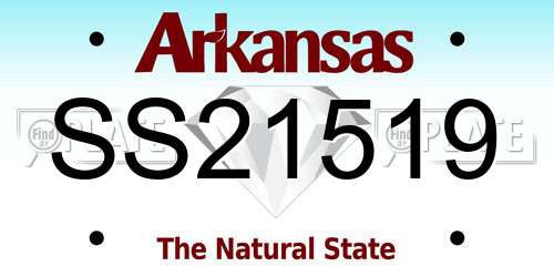 SS21519 Arkansas License Plate
