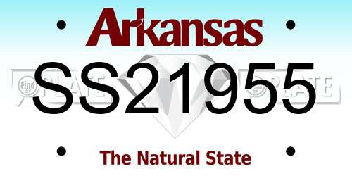SS21955 Arkansas License Plate